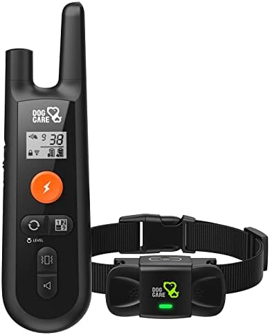 DOG CARE Dog Training Collar, Shock Collar with Beep, Vibration, Safe Static, Dog Training Collar with Remote 1500FT Waterproof Rechargeable E-Collar, Security Lock for All Dogs [2022 Upgraded]