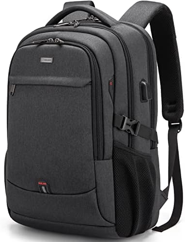 DUSLANG 17 Inch Laptop Backpack for Travel Water Resistant College Backpack for Men Laptop Bag with USB Charging Port,Black