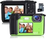 Digital Camera for Photography NIKICAM 4K 64MP Vlogging Camera for YouTube with 32GB SD Card, Selfie Dual Screens Point and Shoot Camera with WiFi, 16X Zoom Compact Camera for Beginners-Green2