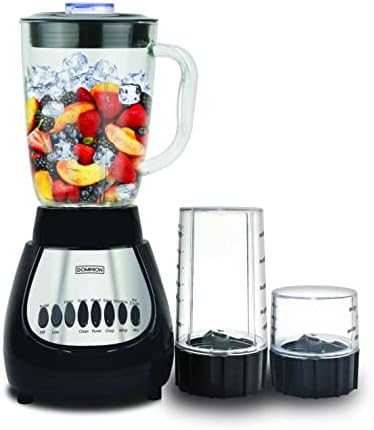 Dominion BlendMax Powerful Countertop Blender for Smoothies and Shakes, Food Chopper for Salsa and Vegetables , Grinder for Nuts and Herbs, 10 Speeds with Pulse, Sharp Multi-Level Stainless Steel Blade, Black