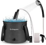 Dr. Prepare Portable Camping Shower, 5 Gallons/20L Collapsible Bucket with Pump, USB Rechargeable Battery, Two Shower Heads, Large Water Flow, Portable Shower for Camping, Beach, Outdoor Traveling