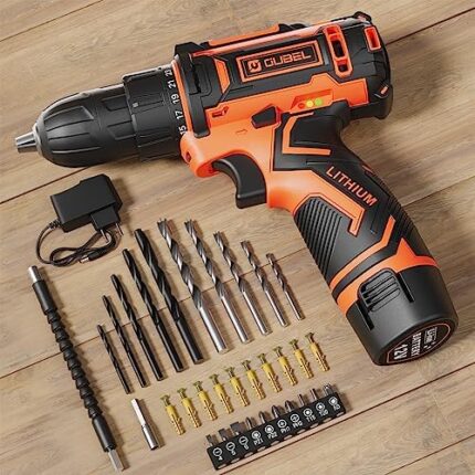 Drill Set, OUBEL 12V Cordless Drill with 42 Acessories, Home Power Drill Cordless with 3/8" Keyless Chuck, 2 Speed, 25+1 Position, Built-in LED, Electric Drill for Home DIY Projects