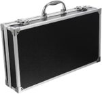 ERINGOGO Aluminum Attache Case - 14inch Lock Metal Briefcase with Ripple Foam, Hard Aluminum Carrying Case, Universal Portable Tool Case for Laptop/Luggage/Instrument, Black