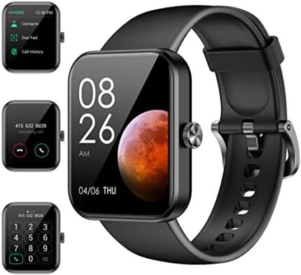 EURANS Smart Watch 42mm Bluetooth Calling (Answer/Make Call) HD Touch Screen IP68 Waterproof Fitness Tracker for Android and iOS Phones, Blood Oxygen & Heart Rate Monitor, Sleep Tracking for Men Women