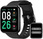 EURANS Smart Watch 44mm, AMOLED Fitness Watch with Heart Rate/Sleep Monitor Steps Calories Counter, IP68 Waterproof Activity Tracker Compatible with Android iOS