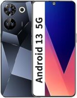Echoamo 5G Unlocked Cell Phones, 6GB +256GB Unlocked Android 13 Phones, 6.8" FHD+Display 120HzD 64MP Camera, 6800mAh Battery, Dual 5G Unlocked Smartphone (Black)