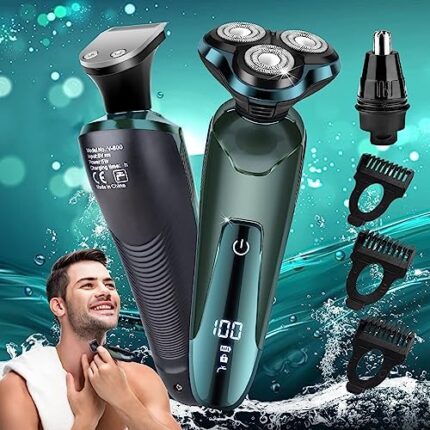Electric Razor for Men, New Upgrade Electric Shavers for Men Cordless Rechargeable 3D Rotary Men Shaver,Wet/Dry Mens Shaver,Waterproof Mens Razor for Shaving Gifts for Husband, Dad,Boyfriend