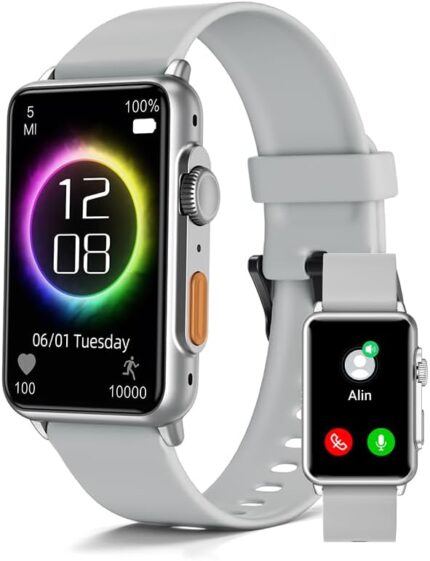 FITVII Fitness Tracker, Smart Watch (Answer/Make Calls) with 24/7 Blood Pressure Heart Rate Monitor, Blood Oxygen Sleep Tracking Fitness Watch, Waterproof Step Calorie Activity Tracker for Women Men