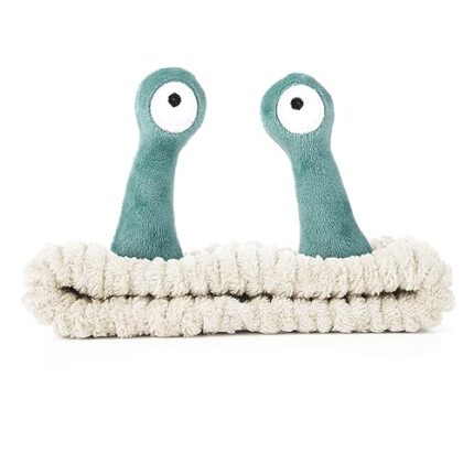 Face Wash Headband, Palm and Snail Spa Hair Bands Makeup Headbands Women Cartoon Cute Coral Fleece Elastic Headband Creative Hair Accessories for Washing Face Shower Sports Beauty Skincare (Beige)