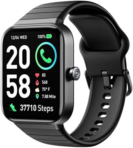 Fitpolo Smart Watch for Men Women, 1.8" Fitness Watches Call Alexa 100+ Workouts SpO2 Heart Rate Monitor Sleep Calorie Step Counter Waterproof Activity Trackers and Smartwatches for Android iPhone
