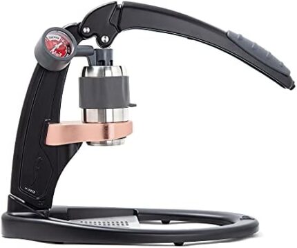 Flair Espresso Maker PRO 2 (Black) - An all manual lever espresso maker with stainless steel brew head and pressure gauge