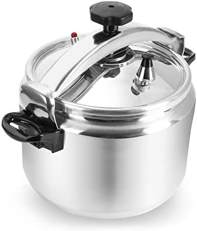 Fulgutonit Clamp On Pressure Cooker, 19 Quart Aluminum Pressure Cooker w/Ultra Safe Clamp Bar Locking System, 2 Valves for Stable High Pressure, for Family or Commercial Use