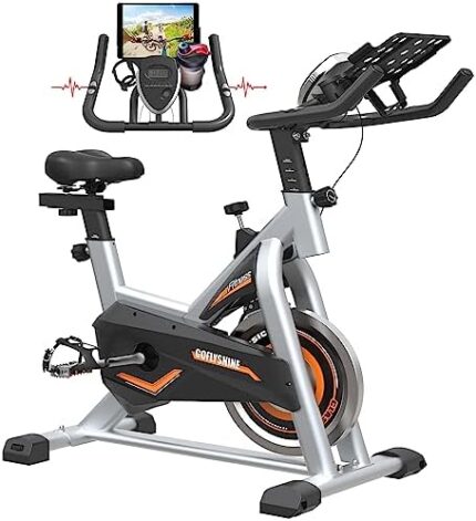 GOFLYSHINE Exercise Bikes Stationary,Exercise Bike for Home Indoor Cycling Bike for Home Cardio Gym,Workout Bike with Ipad Mount & LCD Monitor,Silent Belt Drive