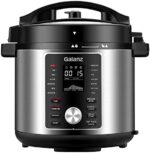 Galanz 12-in-1 Electric Pressure Cooker & Air Fryer with 12 Preset Programs Including Slow Cook, AirFry, Dehydrate, Rice, Grill, Roast, Steam, Beans, Stew, Warm, 6 Qt, 1000W/1500W, Stainless Steel
