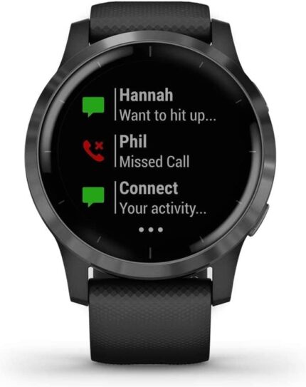 Garmin 010-N2174-11 Vivoactive 4 Black with Slate Hardware GPS Fitness Smartwatch (Refurbished)