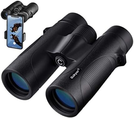 Gskyer Binoculars, 12x42 Binoculars for Adults and Kids, Binoculars for Hunting, Binoculars for Bird Watching Travel Concerts Sports Stargazing and Planets-Large Lens BAK4 Prism FMC-with Phone Mount
