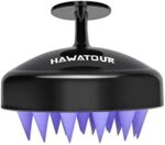 HAWATOUR Hair Scalp Massager, Scalp Care Shampoo Brush with Soft Silicon Massager, Head Massager Hair Care Tool for Women Men Kid for All Hair Types, Black