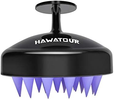 HAWATOUR Hair Scalp Massager, Scalp Care Shampoo Brush with Soft Silicon Massager, Head Massager Hair Care Tool for Women Men Kid for All Hair Types, Black