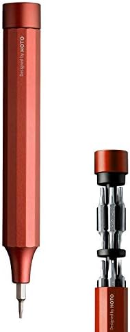 HOTO P1 Screwdriver Sets, 24-in-1 Precision Screwdriver Set, Mini Screwdriver Set with 24 pcs Tough S2 Alloy Steel Bits, Manual Pen Shape Small Screwdriver, Home Improvement Need, Cinnabar Red