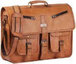 HULSH Leather Messenger Bag for Men and Women 18 Inch | Best Laptop Briefcase Satchel Computer Bag with Adjustable Strap