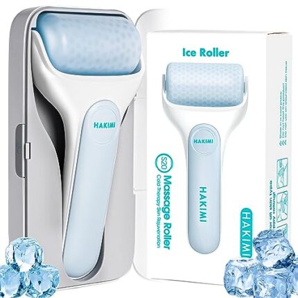 Hakimi Skincare Ice Roller for Face Facial Roller with Carry Freezer Case for Long Lasting Cold, Relieve Pain, Shrinking Skin Pores and Natural Skin Look Gift Boxe for Women Daughter, and Her Birthday