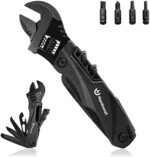 Hanboost Multi Tool Small Adjustable Wrench Universal Pocket Multifunction Spanner with Flathead Phillips Screwdriver Nail File Bottle Can Opener Compact Survial Gear Camping Accessory Gift for Him