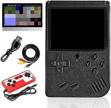 Handheld Game Console for Kids, Retro Gaming Console for Adults, Mini Portable Hand Held Games with 500 Classic Games 3.0-Inch Color Screen Support Two Players & Connecting TV, Black