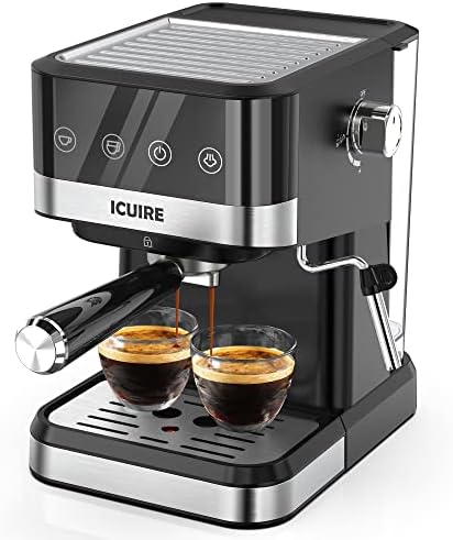 ICUIRE Espresso Machine 20 Bar, Mocha and Cappuccino Latte Machine with Milk Frother Steam Wand, 1050W Compact Expresso Coffee Maker with 1.5L/50oz Removable Water Tank, for Home Barista, Office