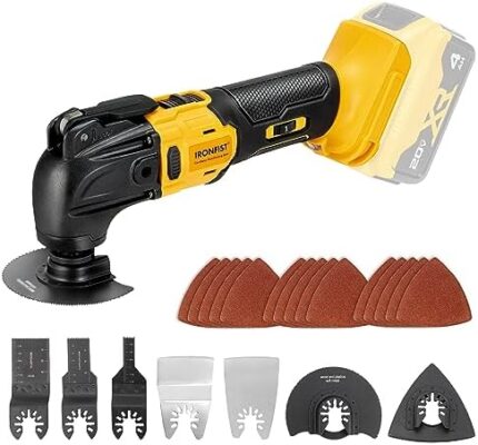 IRONFIST Cordless Oscillating Tool for DEWALT 20V MAX Battery, Brushless Motor 6 Speed Quick Change Blades, Multi Tool for Cutting Wood, Scraping, Sanding (NO BATTERY)