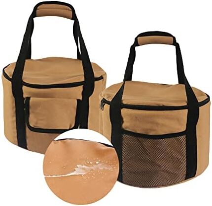 ISEMRO Portable Camping Cookware Storage Bag,Waterproof Cooking Utensils Organizer,Extra Large Carrier Bag for Outdoor Camping