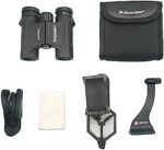 ITSPWR Bundle containing Celestron Outload X 10x25 Compact Binoculars, Multi-Coated Optics, Hunt/Birding Enthusiasts, BaK-4 Prisms, Water&Fogproof, and Telescope Phone Adapter