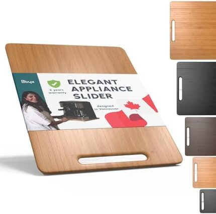 Ibyx Elegant Sliding Tray for your Coffee Maker & Heavy Kitchen Appliances - Patent Pending - Sturdy, Slides Easily from under the Cabinet - Rolling Appliance Tray for Countertop with Wheels (12"X16")
