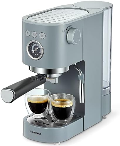 Ihomekee Espresso Machine Coffee Makers 15 Bar Cappuccino Machines with Milk Frother for Espresso/Cappuccino/Latte/Mocha for Home Brewing 1350W