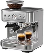 JASSY Espresso Machine 20 Bar CappuccinoCoffee Maker High Pressure Pump with Barista Coffee Grinder/Milk Frother for Espresso/Cappuccino/Latte,1350W