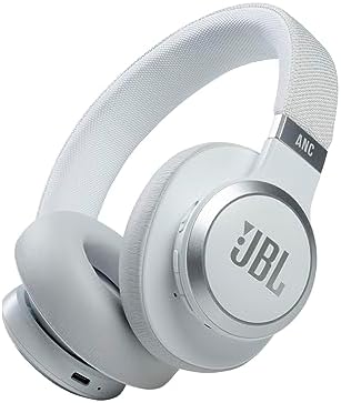 JBL Live 660NC - Wireless Over-Ear Noise Cancelling Headphones with Long Lasting Battery and Voice Assistant - White, Medium