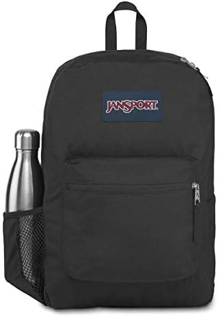 JanSport Cross Town Backpack - Travel, or Work Bookbag with Water Bottle Pocket, Black