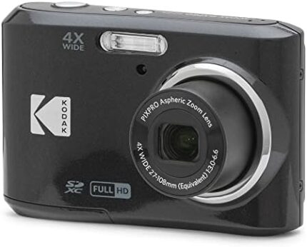 KODAK PIXPRO FZ45-BK 16MP Digital Camera 4X Optical Zoom 27mm Wide Angle 1080P Full HD Video 2.7" LCD Vlogging Camera (Black)