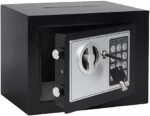 Kasten Small Safe Box for Money, 0.17 Cubic Feet Electronic Digital Security Box with keys, Personal Safe for Home Office Hotel Business, Black