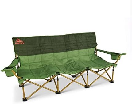 Kelty Lowdown Couch - 3 Person Capacity Camping Chair, Extra Large and Sturdy Bench for Campsites, Soccer Games, and Backyard Parties, 2023 (Dill)