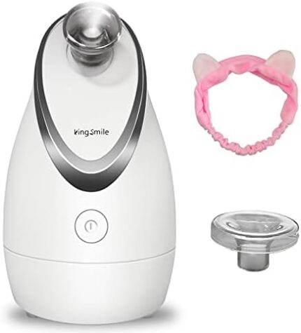Kingsmile Facial Steamer, 2 in 1 Face Steamer for Facial,Compact Nano Steamer with Aromatherapy,Face Humidifier - Adjustable Nozzle, Warm Powerful Steam for Home SPA,Cleanses and Moisturizes,Sinuses