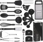 Kitchen Utensils Set Cooking Utensil Sets, 35 Pcs Nylon and Stainless Steel Kitchen Gadgets Nonstick and Heat Resistant, Apartment Must Haves House, Home Essentials & Accessories Pots and Pans set
