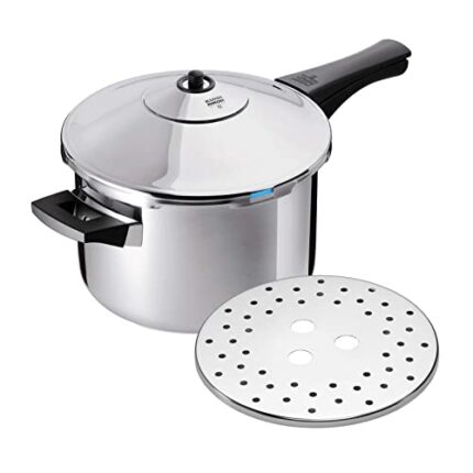 Kuhn Rikon Duromatic Stainless-Steel Saucepan Pressure Cooker - 7.4-Qt, Silver
