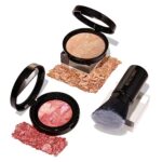 LAURA GELLER NEW YORK Blush-n-Balance 3pc Kit Baked Balance-N-Brighten Color Correcting Foundation, Light + Retractable Kabuki Brush + Baked Blush-N-Brighten, Tropic Hues