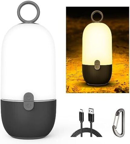 LED Camping Lantern Rechargeable,DeckTok Camping Lights,1000LM,4 Days Runtime,3 Dimmable Light Modes,Waterproof Portable Tent Lantern,Lanterns for Power Outages, Hiking,Hurricane,Emergency,Home