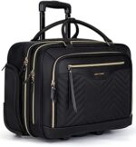 LIGHT FLIGHT Rolling Laptop Bag 17.3 inch Rolling Briefcase for Women Computer Bag with Wheels Rolling Laptop Case Overnight Roller Bag for Carry on Travel Work Business, Black