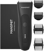 MANSPOT Groin Hair Trimmer for Men and Women, Electric Ball Trimmer/Shaver, Hypoallergenic Ceramic Blade Heads, Waterproof Wet/Dry Groin & Body Shaver Groomer, 20 Times Usage After Fully Charged