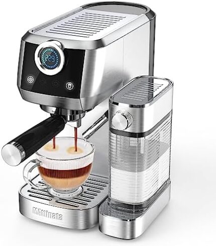MAttinata Cappuccino Machine and Espresso Machine, 20 Bar Stainless Steel Latte Maker and Espresso Machine for Home with Automatic Milk Frothing System