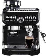 MIROX Barista Espresso Coffee Maker Machine With Grinder Electric For Home Use, Coffee Maker Cappuccino Machine With Milk Frother Latte Macchiato Cuppuccino Machine 2000ML Water Tank, 1450w