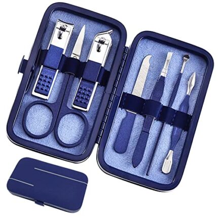 Manicure Set Personal Care Nail Clipper Kit Luxury Manicure 7 In 1 Professional Pedicure Set Grooming kit, Stainless Steel Facial, Cuticle, Nail Care Tools with Portable Case for Women & Men