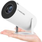 Mini Projector, Magcubic HY300 Auto Keystone Correction Portable Projector, 4K/ 200 ANSI Smart Projector with 2.4/5G WiFi, BT 5.0, 130 Inch Screen, 180 Degree Flip, Round Design, Home Video Projector